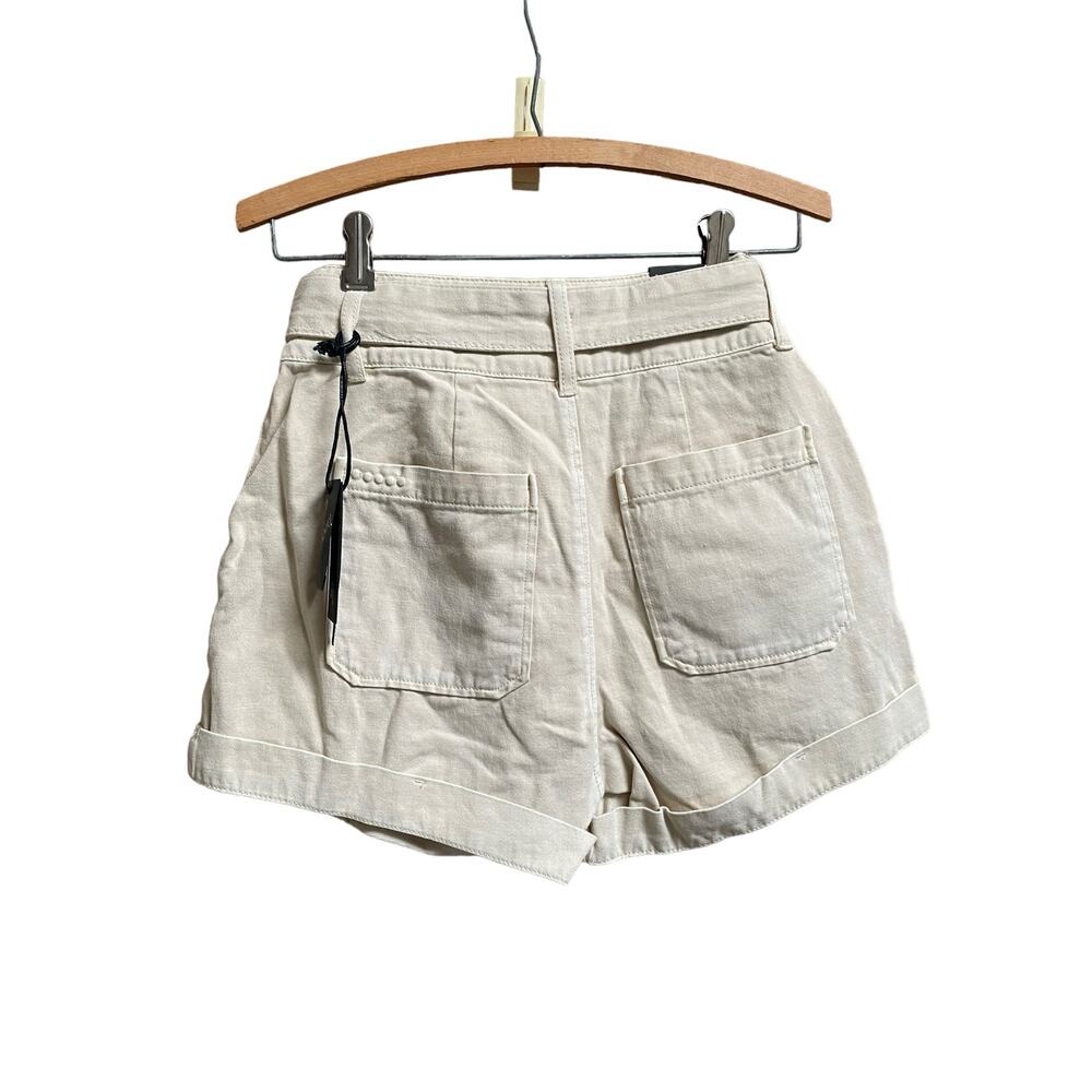 Blank NYC Cotton Twill Beige Shorts With Belt Size 26"/ 2 NWT - Picture 2 of 6